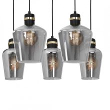 Pendant lamp RICHMOND BLACK / GOLD 5xE27  Prostokąt