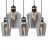 Pendant lamp RICHMOND BLACK / GOLD 5xE27  Prostokąt