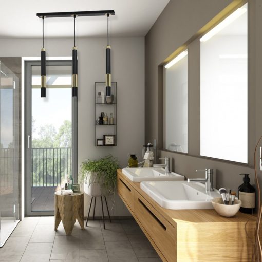 Pendant lamp DALLAS GOLD 3x miniGU10