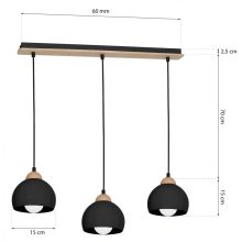 Pendant lamp DAMA BLACK 3xE27