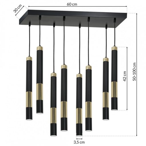 Ceiling  lamp DALLAS GOLD 8x miniGU10
