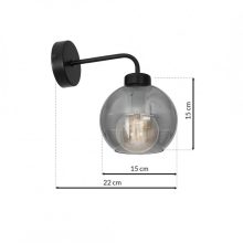 Wall lamp SOFIA SMOKED 1xE27