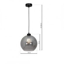 Pendant lamp SOFIA SMOKED 1xE27