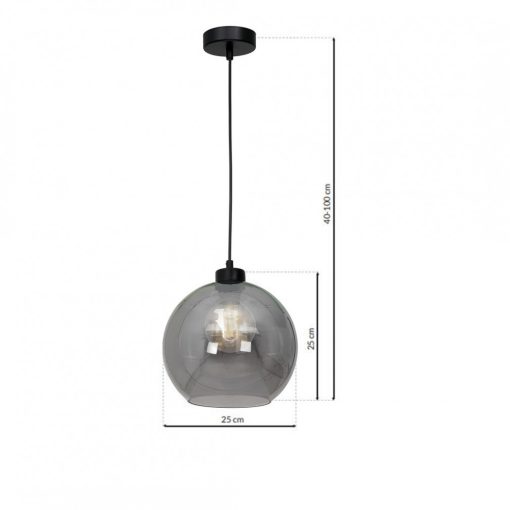 Pendant lamp SOFIA SMOKED 1xE27