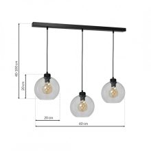 Pendant lamp SOFIA CLEAR 3xE27