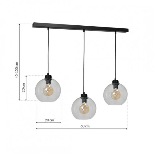Pendant lamp SOFIA CLEAR 3xE27