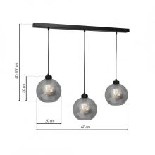 Pendant lamp SOFIA SMOKED 3xE27
