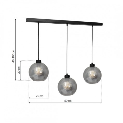 Pendant lamp SOFIA SMOKED 3xE27