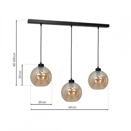 Pendant lamp SOFIA AMBER 3xE27