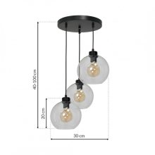 Pendant lamp SOFIA CLEAR 3xE27