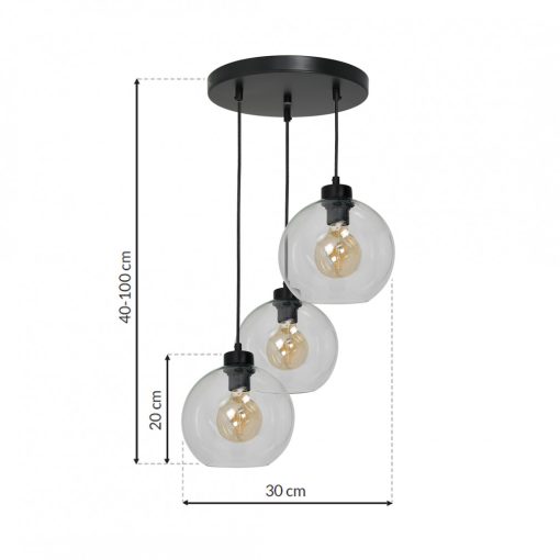 Pendant lamp SOFIA CLEAR 3xE27