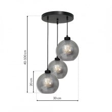 Pendant lamp SOFIA SMOKED 3xE27