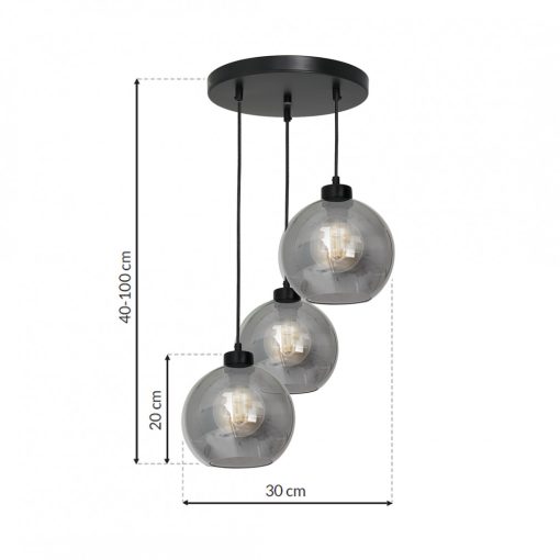 Pendant lamp SOFIA SMOKED 3xE27