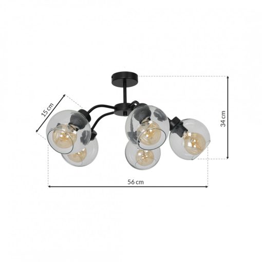 Ceiling  lamp SOFIA CLEAR 5xE27