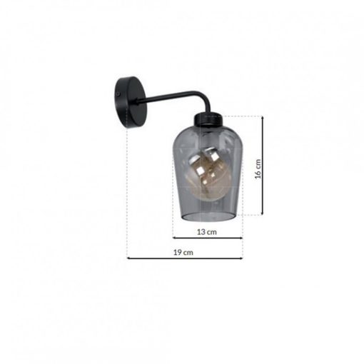Wall lamp SANTIAGO SMOKED 1xE27