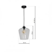 Pendant lamp SANTIAGO CLEAR 1xE27