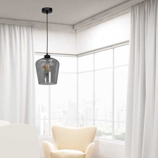 Pendant lamp SANTIAGO SMOKED 1xE27