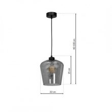 Pendant lamp SANTIAGO SMOKED 1xE27
