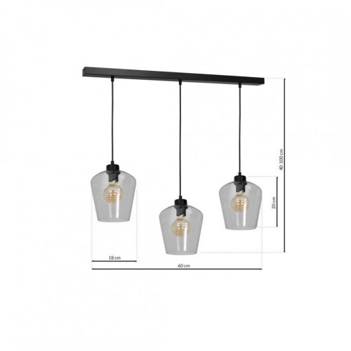 Pendant lamp SANTIAGO CLEAR 3xE27