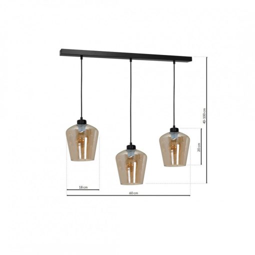 Pendant lamp SANTIAGO AMBER 3xE27