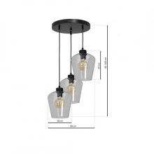 Pendant lamp SANTIAGO CLEAR 3xE27