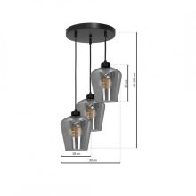 Pendant lamp SANTIAGO SMOKED 3xE27