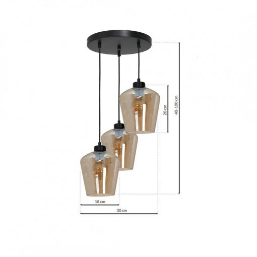 Pendant lamp SANTIAGO AMBER 3xE27