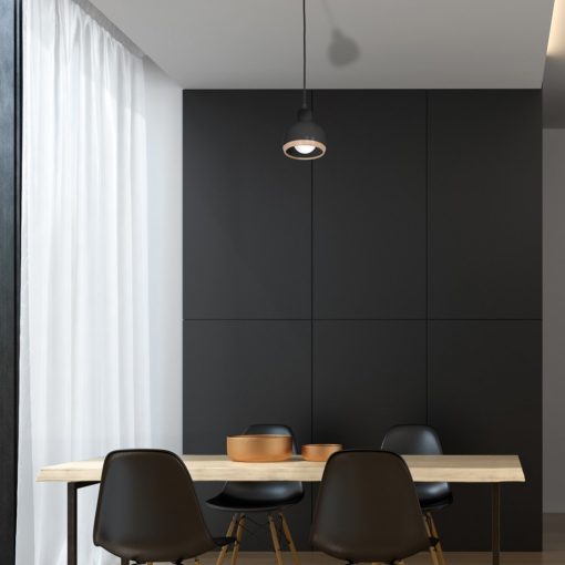 Pendant lamp OVAL BLACK 1xE27