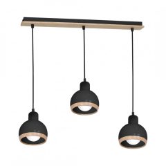 Pendant lamp OVAL BLACK 3xE27