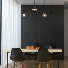 Pendant lamp OVAL BLACK 3xE27