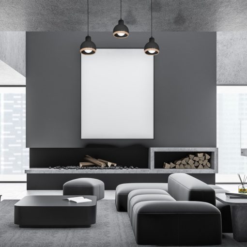 Pendant lamp OVAL BLACK 3xE27