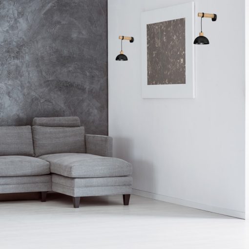 Wall lamp ERIK Black/Wood 1XE27