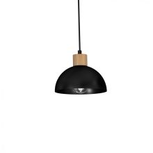 Pendant lamp ERIK Black/Wood 2xE27