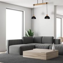 Pendant lamp ERIK Black/Wood 2xE27