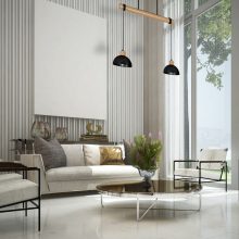 Pendant lamp ERIK Black/Wood 2xE27