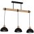 Pendant lamp ERIK Black/Wood 3xE27