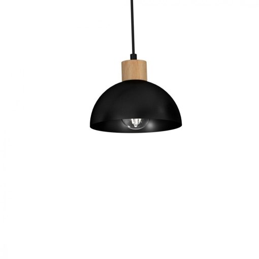 Pendant lamp ERIK Black/Wood 3xE27