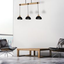 Pendant lamp ERIK Black/Wood 3xE27