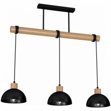 Pendant lamp ERIK Black/Wood 3xE27