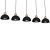 Pendant lamp ERIK Black/Wood 5xE27
