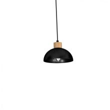 Pendant lamp ERIK Black/Wood 5xE27