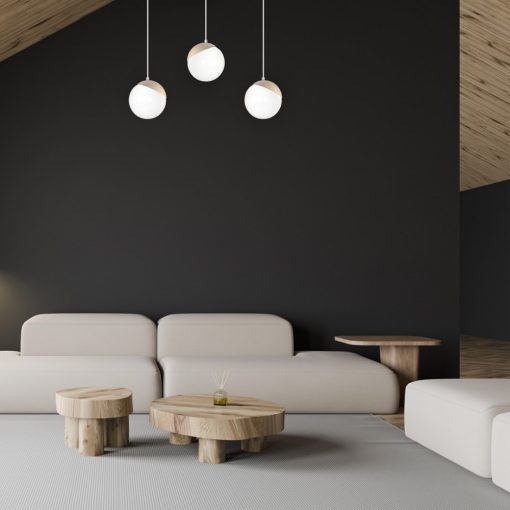 Pendant lamp SFERA WOOD 3xE14