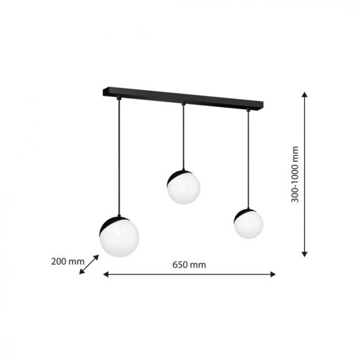 Pendant lamp SFERA BLACK 3xE14