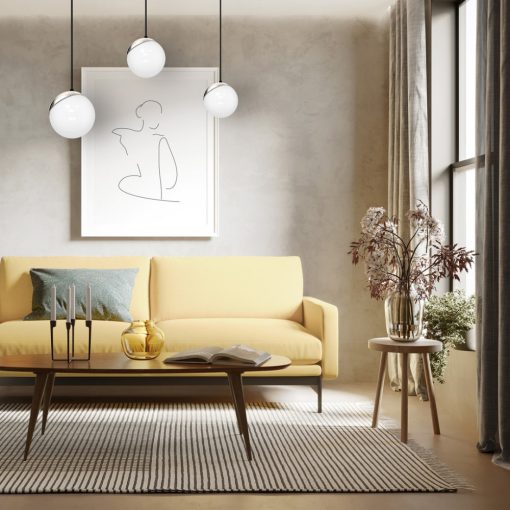 Pendant lamp SFERA BLACK/CHROME 3xE14