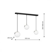 Pendant lamp SFERA BLACK/CHROME 3xE14