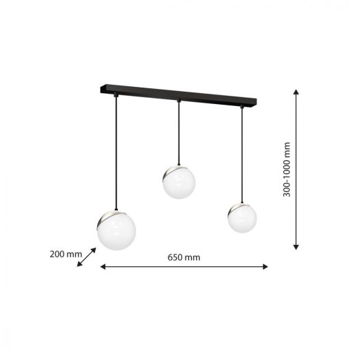 Pendant lamp SFERA BLACK/CHROME 3xE14