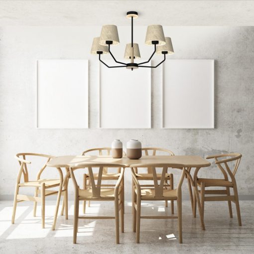 Pendant lamp ETNA Black 5xE27