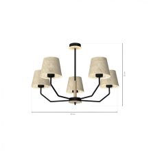 Pendant lamp ETNA Black 5xE27