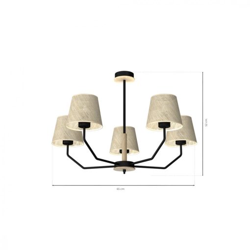 Pendant lamp ETNA Black 5xE27