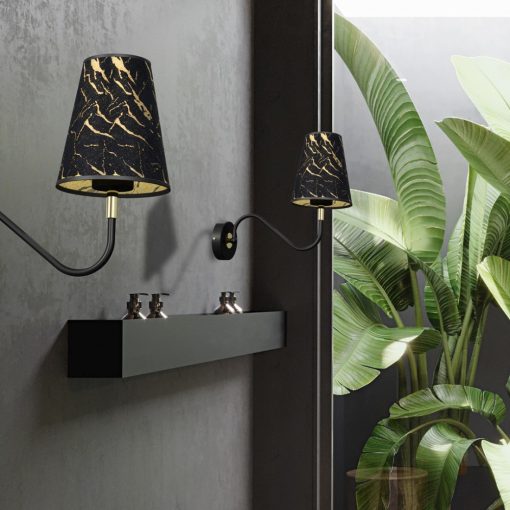 Wall lamp HERMES Black/Gold 1xE27
